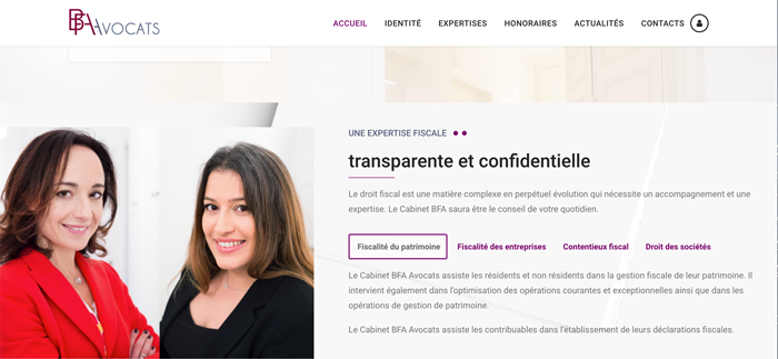 site internet bfa avocats Paris